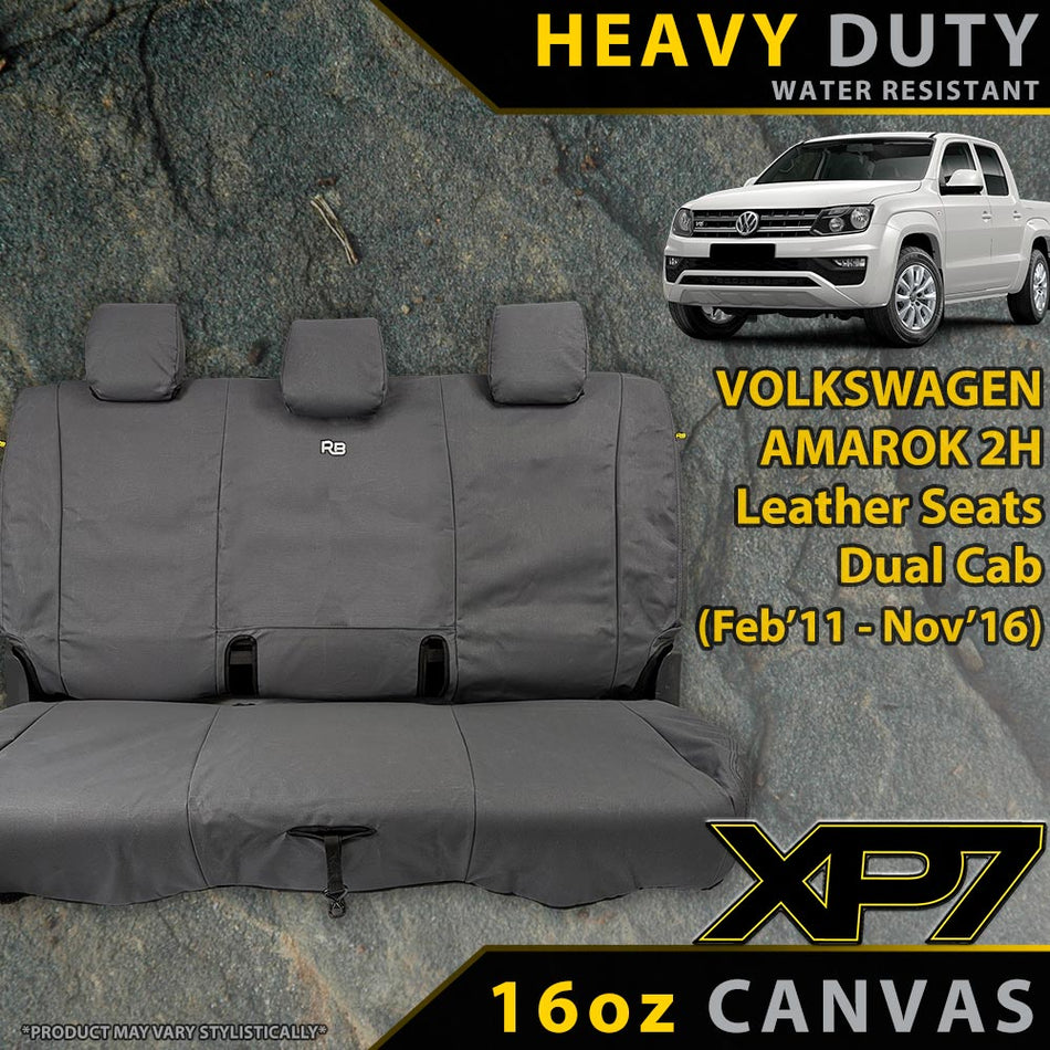 Volkswagen Amarok 2H (Leather Seats) Heavy Duty XP7 Canvas Rear Row Seat Covers (Available)