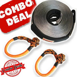 Carbon 20m 8T Winch Extension Strap and 2 x Soft Shackle Combo Deal - CW-COMBO-8TWES-MFSS 1