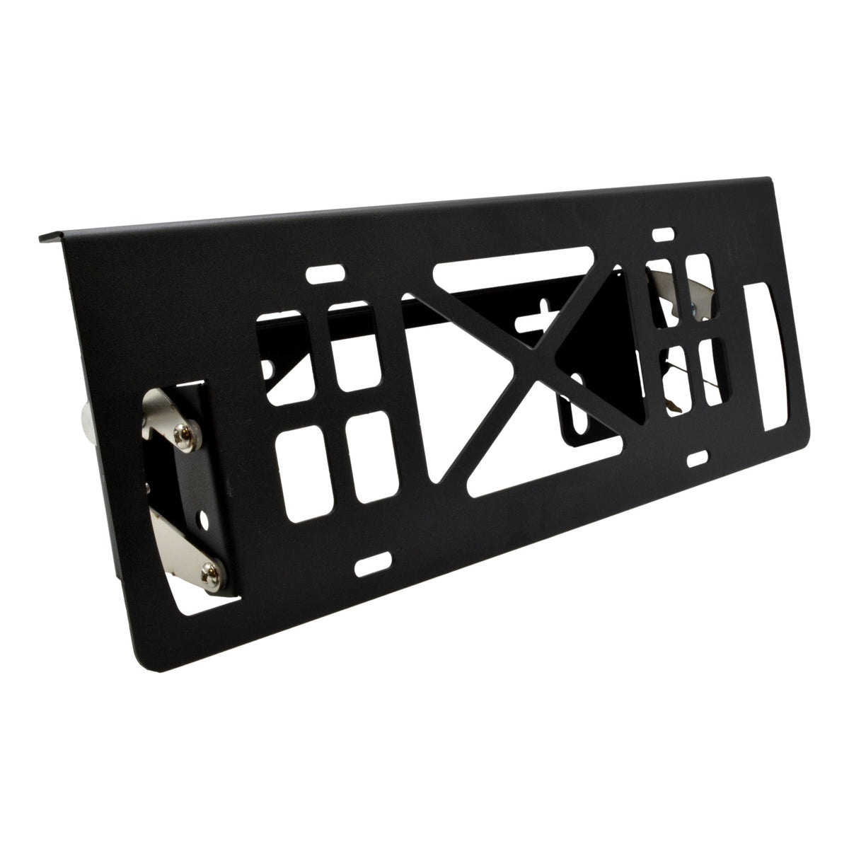 Carbon Offroad Stainless Steel Black Powdercoat Pull Up Number Plate Bracket - CW-NPBV2 1