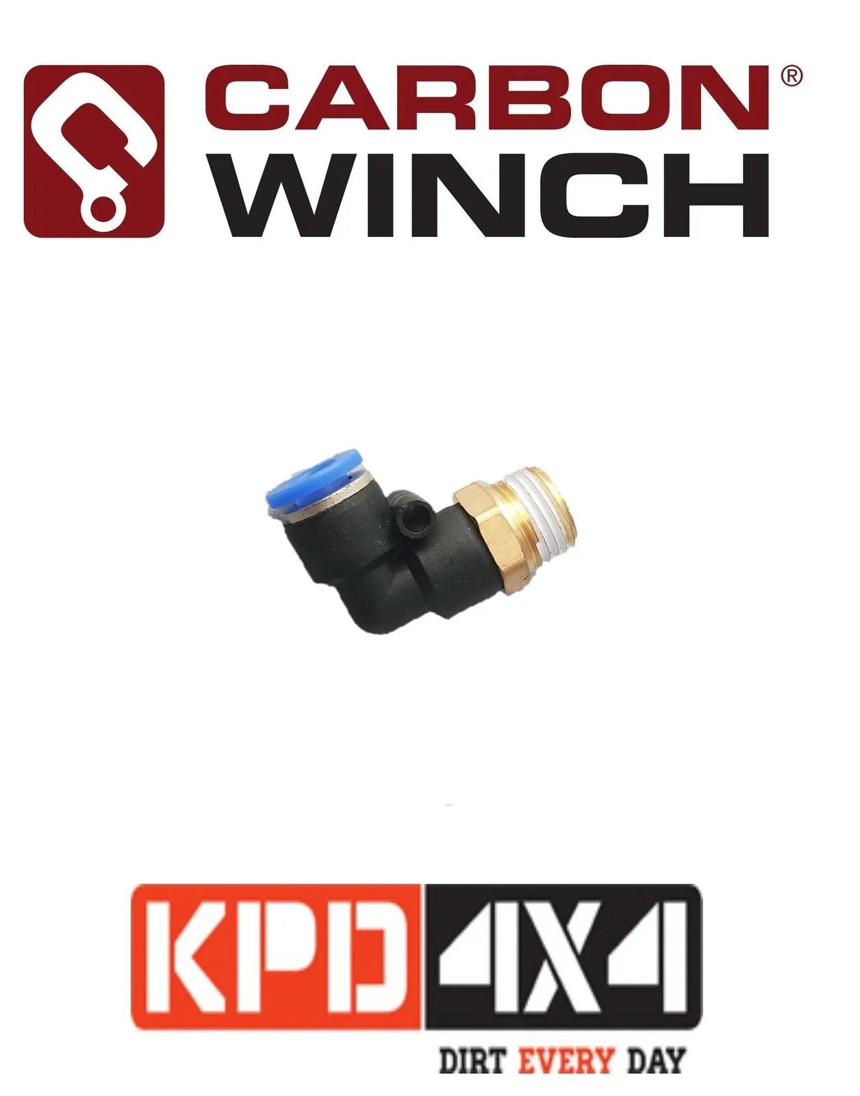 Carbon Winch Motor Breather Kit 90 Deg Elbow 1/4 NPT airline fitting - CW-BKEF 1