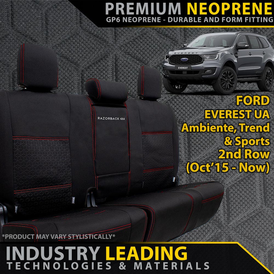 Ford Everest UA Premium Neoprene 2nd Row Seat Covers (Made to Order)