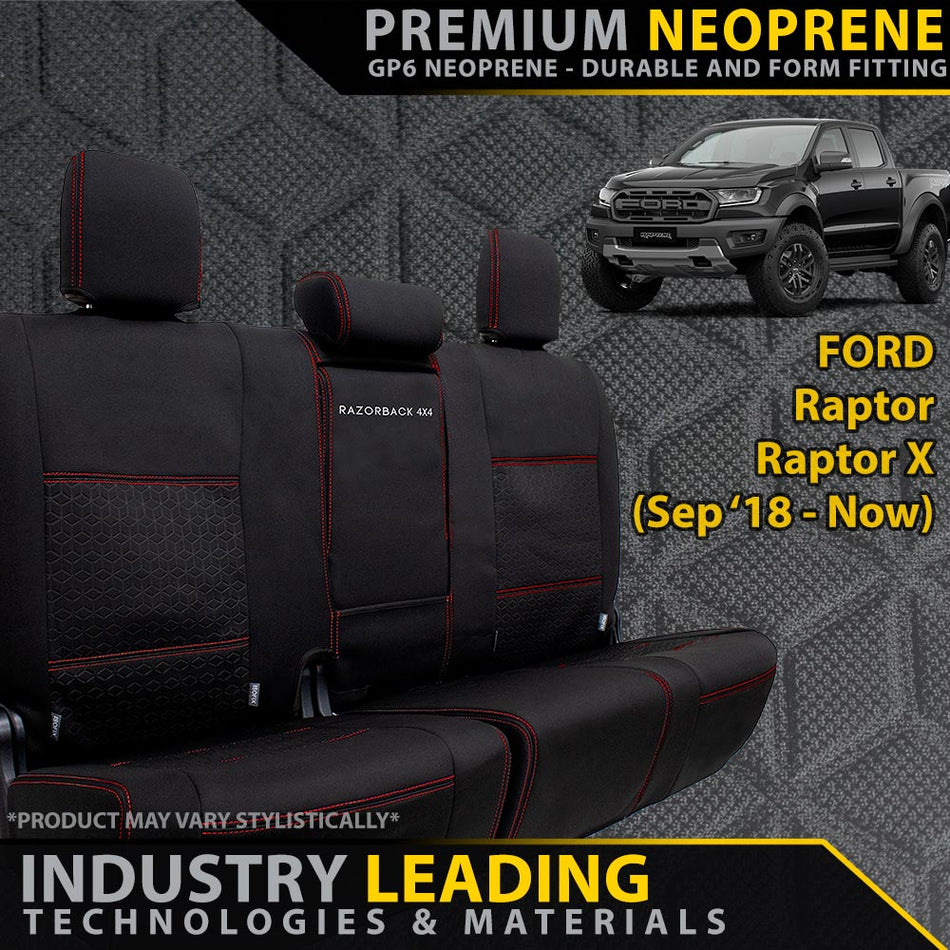 Ford Raptor Premium Neoprene Rear Row Seat Cover (Made to Order)