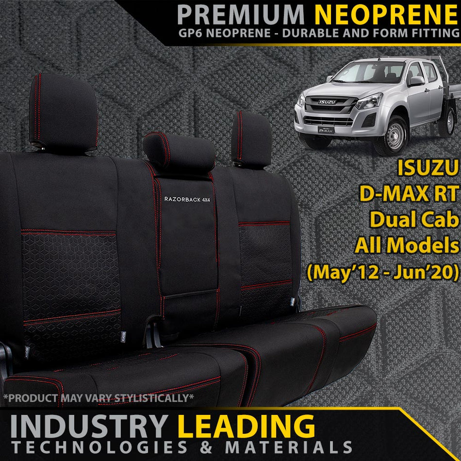 Isuzu D-MAX RT Premium Neoprene Rear Row Seat Covers (Made to Order)