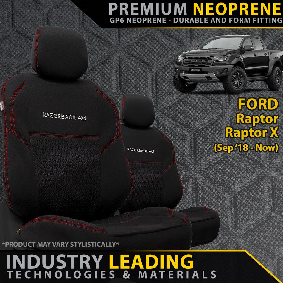 Ford Raptor Premium Neoprene 2x Front Seat Covers (Made to Order)