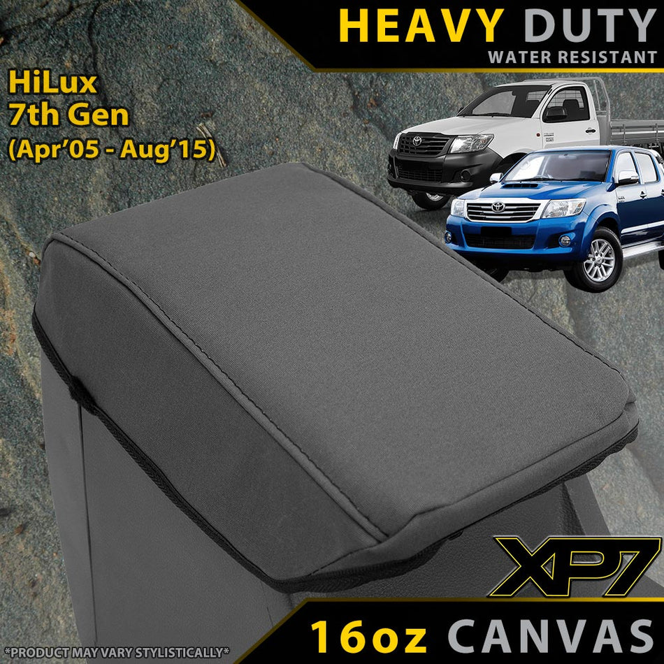 Toyota HiLux 7th Gen Heavy Duty XP7 Canvas Armrest Console Lid (Made to Order)