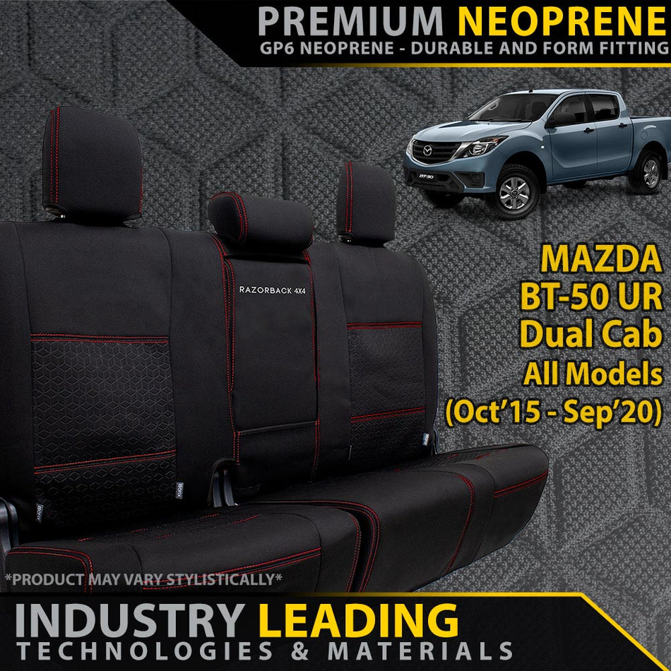Mazda BT-50 UR Premium Neoprene Rear Row Seat Covers (Available)