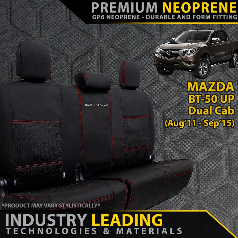 Mazda BT-50 UP Premium Neoprene Rear Row Seat Covers (Made to Order)