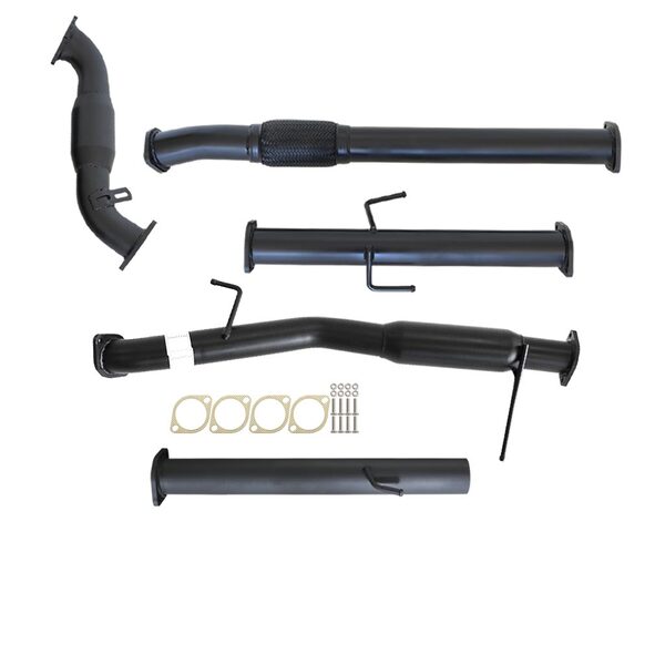 MITSUBISHI TRITON ML 2.5L 4D56 06 - 09 3" TURBO BACK CARBON OFFROAD EXHAUST WITH CAT AND HOTDOG - Carbon Offroad