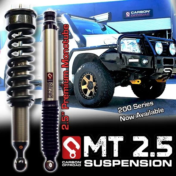 MT2.5 Toyota 200 Series Landcruiser - Monotube Strut Shock Kit 40-75mm - Carbon Offroad